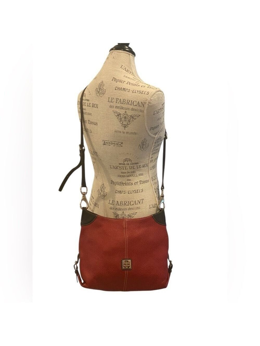 Dooney & Bourke Dark Red Pebbled Leather Hobo Shoulder Bag